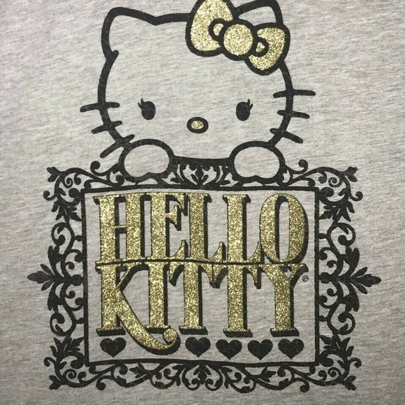 Sanrio Hello Kitty "Fancy in Gold" fitted soft women's T-shirt S, L - Picture 3 of 6